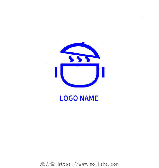 白色背景蓝色标志logoname简单logo设计